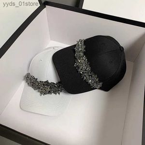 Bola Caps 202401-shi chique dropshipping primavera coreano complexo handwork strass rua algodão la beisebol chapéu mulher lazer viseiras c l240314