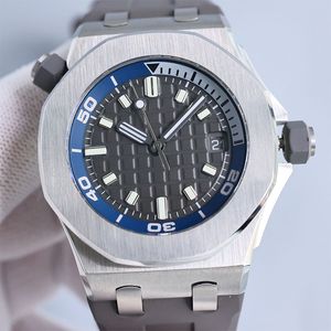 Zegarek męscy zegarki 42 mm Automatyczny ruch mechaniczny Data wyświetlacza Wodoodporna wysokiej jakości biznesmen na rękę gumową pasek Montre de lukse