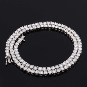 Hot Selling Tennis Chain 10k White Gold 3mmdef Moissanite Diamond Necklace 16 Inches Men and Women Wearable