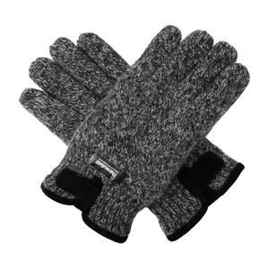Rękawice dzianinowe wełniane wełniane rękawiczki z ciepłą, cierą podszewką polaru i trwałym skórzanym dłonią CJ191225229G