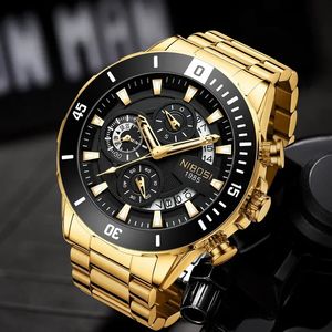 Nibosi Big Wrist Watch Men Waterproof Chronograph Militär manlig klocka Top Brand Luxury Man Sport Watches Relogio Masculino 240311