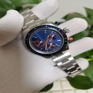 2021 High Quality BP 4130 40MM Blue Dial Stainless Steel Chronograph Movement Automatic Classic Series Mens Watch Watches305l