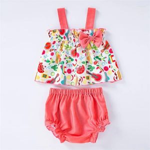 Set di abbigliamento Costumi da bagno a due pezzi per bambina, senza maniche, con stampa di cartoni animati, set tankini con fiocco, costumi da bagno estivi