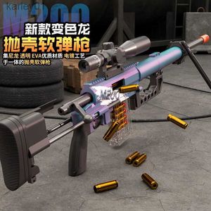 Gun Toys 2024 M200 Shell Ejection Soft Bullet Toy Gun EVA Sniper Rifle Manual Loading Boys Toy Gun CS Fighting Game Aldult Gifts yq240314