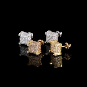 Hiphop Micro Inlaid Zircon Square Earrings Spiral Ear Caps Minimalist and Personalized Hiphop Earrings