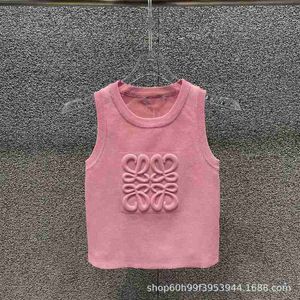 Damen Tanks Camis Designer 24 Frühjahr/Sommer neues Nischendesign trendige dreidimensionale Jacquard-Strickweste JM1C