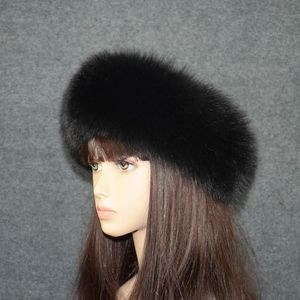 Pas Minshu Furt Opaska na głowę całą skórę Made Head Band Closure Kobiety Zimowe cieplejsze szaliki Earflap216r