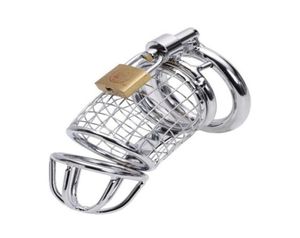 Male Metal Device Stainless Steel Breathable Cock Cage Penis Bondage Lock Sex Toys For Men2101844