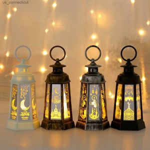 Table Lamps 1pc Ramadan Decorative Table Lamp New Candle Lamp LED Electronic Candle Lamp New Hexagon Ladder Hand Light Fashion Candlestick Wind Lamp Candlesti
