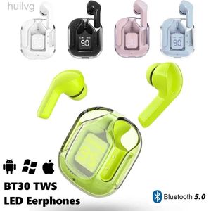 Fones de ouvido de telefone celular BT30 Fones de ouvido sem fio Bluetooth HiFi Stereo Headphones com display digital Fone de ouvido com cancelamento de ruído com microfone para jogos BT30 240314