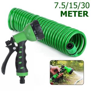 Reels 5M/15M/30M Water Gun Hose Kit Retractable Magic Pipe Car Washer Machine Lawn Watering Garden Sprinkler Irrigation Cleaning Tool