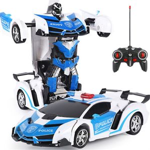1:18 Multi-function Deformation Car Robots Kids Toy Electric Remote Control 2 In1 Transformation Car