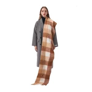 スカーフ2023新しいスカーフ秋と冬のマルチカラー厚い格子縞ACメンズレディースの同じ長さ熱ショール55DBHY6A 2TRMP