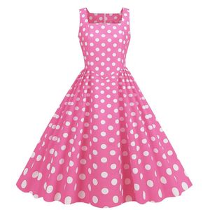 Summer Retro Womens Dresses Sexig Vest Polka Dot Print A Line Dress