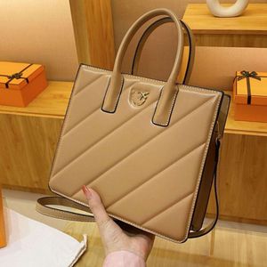 2024 neue Damen-Handtasche, Fadenpressung, handgehalten, diagonaler Straddle mit Kapazität für Computer, A4-Dateien, iPad, One-Shoulder-Taschen, große Tasche