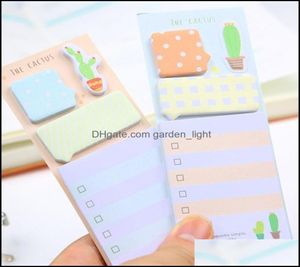 Blocos de notas Suprimentos Escritório Escola Negócios Industrial Noverty Cactus Kawaii Sticky Notes Papelaria Planejador Adesivos Memo Pad Cute7951805