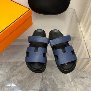 최고 품질의 여름 디자이너 Chypre Sandals 여성 정품 가죽 샌들 스웨이드 슬리퍼 두꺼운 바닥 플립 플립 해양 녹색 송아지 가죽 슬리퍼 35-42FGGB