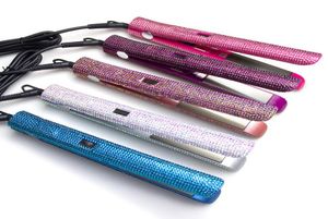 Crystal Rhinestone Pletaled Hair Reklenerów Flat Iron Professional Hair Irons z LCD Digital Display Curling Postener3462488