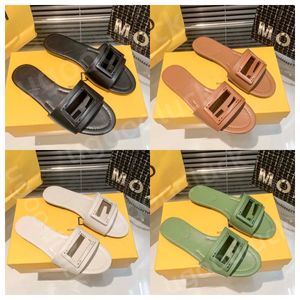 Designer female summer new F home cowhide beach flat slippers non-slip increase waterproof table daily leisure drag