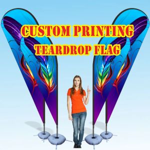 Accessories Custom Print Teardrop Flag Beach Banner Barber Shop Spa Salon Sport Racing Massage Coffee Hot Dot Ice Cream Milk Bakery Gym Fit