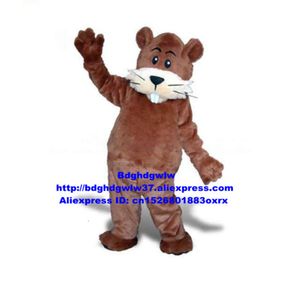 Mascot kostymer brun lång päls otter lutra bäver nutria coypu markhog bobac tarabagan maskot kostym vuxen temapark start företag zx2482