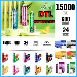 정통 DTL vapes aivono fatman 15000 퍼프 퍼즈 일회용 vape 현지 창고 e zigarette sigaretta elettronica hoockah shisha puff 15k pen