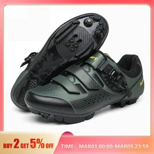 Cykel sneaker MTB Men Sports Mountain Bike Shoes Self-Locking Cleats Off Road Bicycle Boots Spd Trail Flats Clip Cycling Shoes 240312