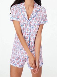 2024designer feminino bonito rolo coelho calças de duas peças pijamas y2k macaco impressão pré-fabricada conjunto de pijama de 2 peças camisa de manga curta pijama shorts roupa casual 2-1