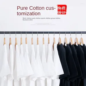 Men's T Shirts T-shirt Pure White Color Customizable Cotton Work Clothes Customized Off Men Shirt Harajuku