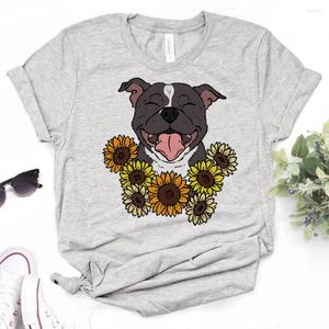 Women's T Shirts Bull Terrier Top Women Graphic Designer Tee Female 2000s Funny Harajuku Clothing