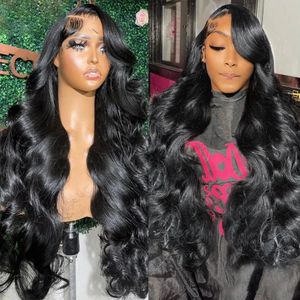 30Inch Body Wave Transparent 13x6 Lace Front Human Hair Wigs Remy Raw Indian Wavy 13x4 Frontal Wig For Women Closure 240229