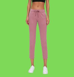 L21 Kadın Yoga Pantolon Elastik Kafa Dostu Kıyafet Drawcord Bel Sporları ve Eğlence Ter Swicking Fitness Joggers1915333