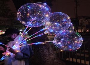 Articoli per feste Palloncino BOBO luminoso con bastoncino da 3 metri LED illuminati palloncini trasparenti e bastoncini per decorazioni natalizie4039757