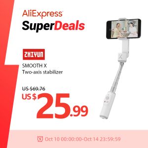 Heads Zhiyun ufficiale Smooth X Selfie Stick Palo Gimbal Palo per smartphone Xiaomi Redmi Huawei iPhone Samsung Handhell Stabilizer