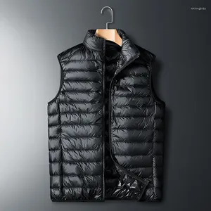 Men's Polos 2024 Autumn And Winter Women's Same Style White Duck Down Lightweight Jacket Vest Casual Waistcoat Couple Co
