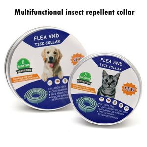 Coleira para cães e gatos, prevenção de carrapatos, anti-pulgas, mosquitos, silicone ajustável, acessórios para animais de estimação, coleiras 335s