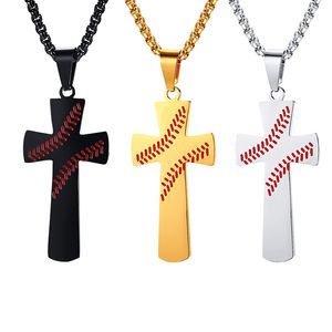 Baseball Cross Necklace Men Pendant Pendant Hip Hop jewelry Rap Style Pendant Party Favor