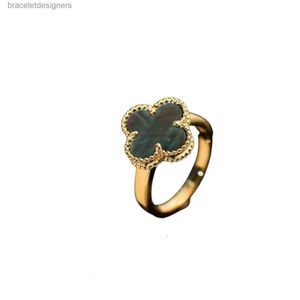 Дизайнерские кольца Van Clover для женщин, кольца оригинального качества, золотое кольцо с четырьмя листьями травы, серебряное универсальное трендовое кольцо