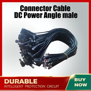 Kable komputerowe 10PCS 50 cm DC Kąt zasilania Mężczyzna 5,5x2,5 mm złącze kabla wtyczka gniazda adaptera Pigtail 90 stopni drut