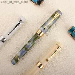 Fountain Pens Fountain Pens Jinhao Centennial 100 Fountain Pen with Arrow Clip 18KGP Golden Plated M Nib 0.7mm Resin Ink Pen Business Office Gift Pen Q240314