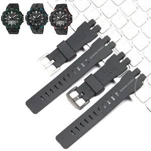 Uhrenarmbänder Harzzubehör für Casio PRW3000 PRW6000 PRW6100 PRG300 Herren Gummi Ersatzband Sport Wasserdichtes Armband