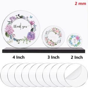 Signs 25/50 PCS Clear Acrylic Round Disc For Painting, Round Acrylic Plate Ornament For Diy, Art Craft, Carving, 10cm Disc