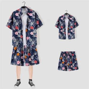 Designer terno flor camisa mens manga curta verão hainan ilha praia estilo havaiano impresso impressão completa floral zc0m