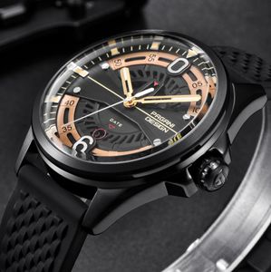 Lyxvarumärke Pagani Design Men Watches Fashion Silicone Strap Waterproof Quartz Watch Black Gold Reloj Hombre Dropshipping