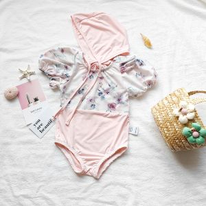 Roupa de banho milancel verão bebê natação wear floral bebê menina maiô bebê menina maiô
