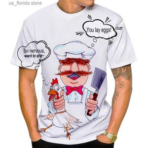 T-shirt da uomo New Swedish Chef Vert Der Ferk T-shirt con stampa 3D Moda T-shirt da uomo Strtwear Uomo Casual Oversize a maniche corte Ts Top Y240314