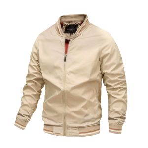 Mode Bomber Jacke Männer Casual Zip Windjacke Jacke Mantel Männer Frühling Herbst Neue Outwear Stehkragen Schlank Militärische Jacke Männer