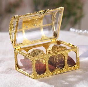 Candy Box Treasure على شكل صندوق زفاف لصالح هدايا مربع هدايا جوفاء الشفافة حاملي حاملي الأسلوب الأوروبي الاحتفال رائع 3887791