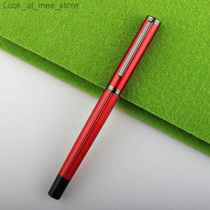 Çeşme Kalemleri Çeşme Pens Jinhao Mavi Kırmızı Siyah Metal Çeşme Kalem Siyah Ef/F/F/BLENT Güzel Ağaç Dokusu Mükemmel Yazma İş Ofis Kalemi Q240314
