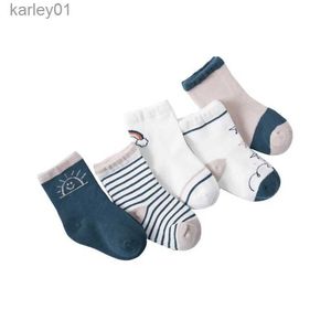 Skarpetki dla dzieci Ladka 5Pairs/Lot Baby Boy Socks Autumn Spring Socks for Girls Cotton Cartoon Childrens Sock Boys Socks 0-3years Old YQ240314